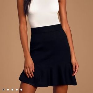 Free People Solid Black Mini Skirt NWOT